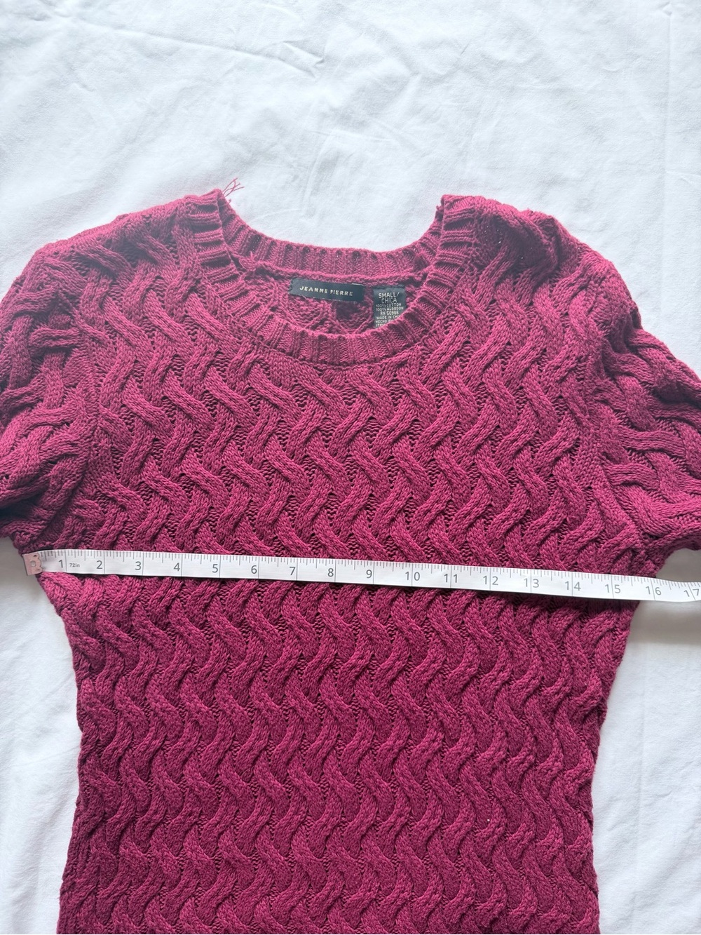 Cable Knit Long Sleeve Sweater - Berry - Picture 5 of 6